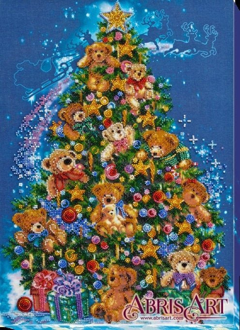 Festive elegance with a Christmas tree bead embroidery kit