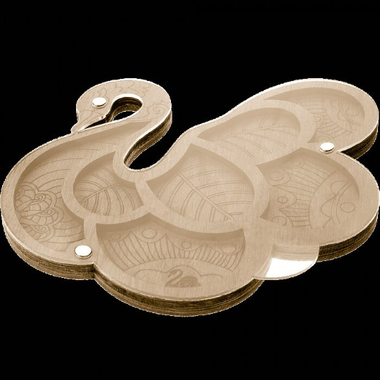Wood bead organizer with lid Swan
