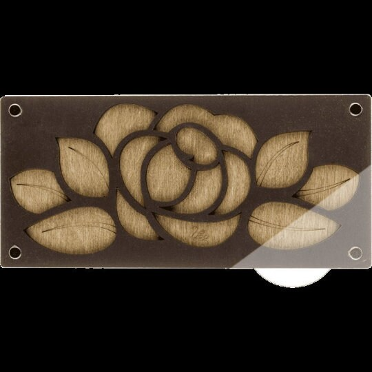 Wood bead organizer with lid Blooming rose