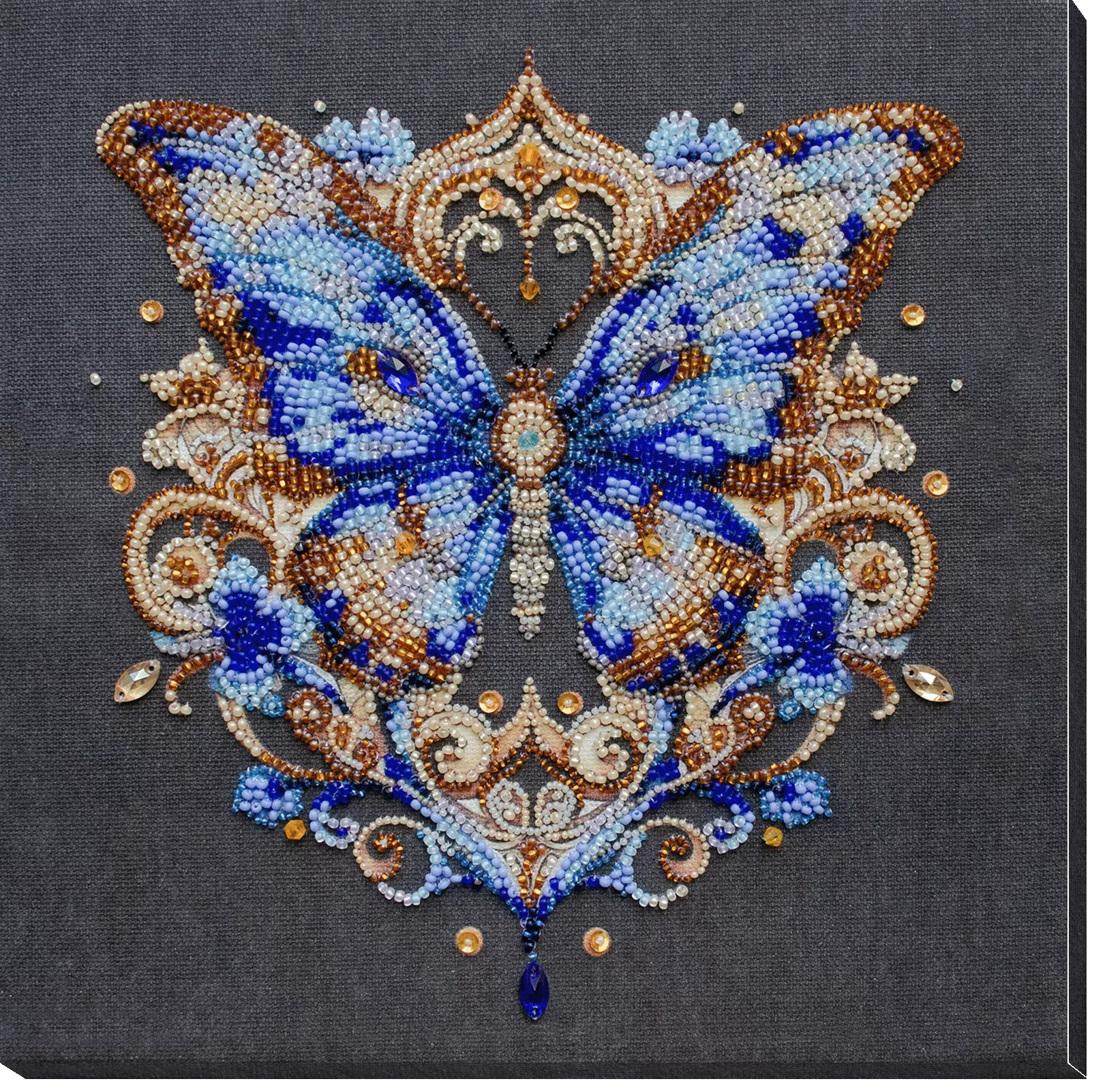 Bead embroidery kit Butterfly Size: 8.7"×8.7" (22×22 cm)