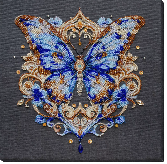 Bead embroidery kit Butterfly Size: 8.7"×8.7" (22×22 cm)