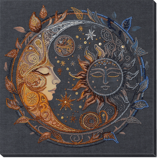 Bead embroidery kit Moon Size: 9.8"×9.8" (25×25 cm)