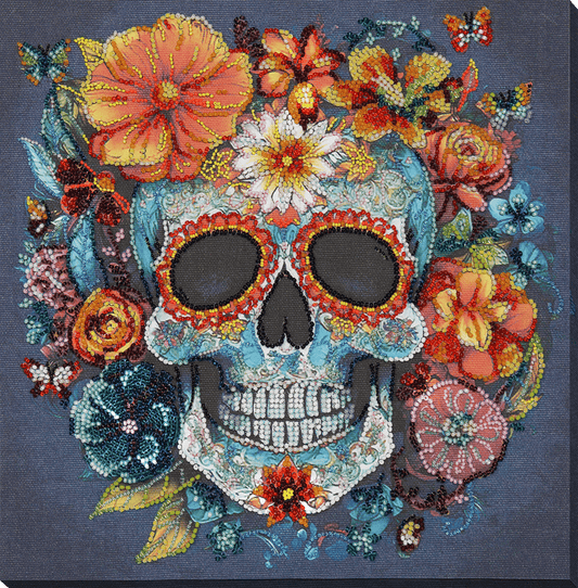 Bead embroidery kit Santa muerte Size: 9.8"×9.8" (25×25 cm)