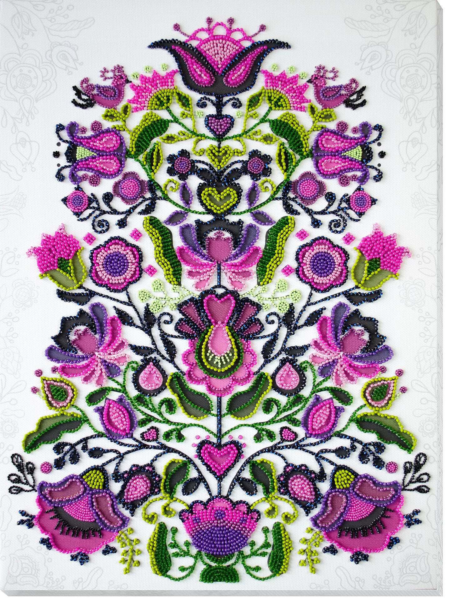 Bead embroidery kit Flowers Size: 11"×15.3" (28×39 cm)