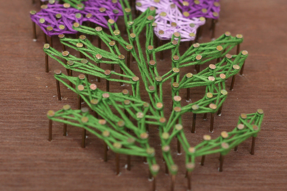 String art kit Flower - Lavender Size: 7.5"×11.4" (19x29 cm)