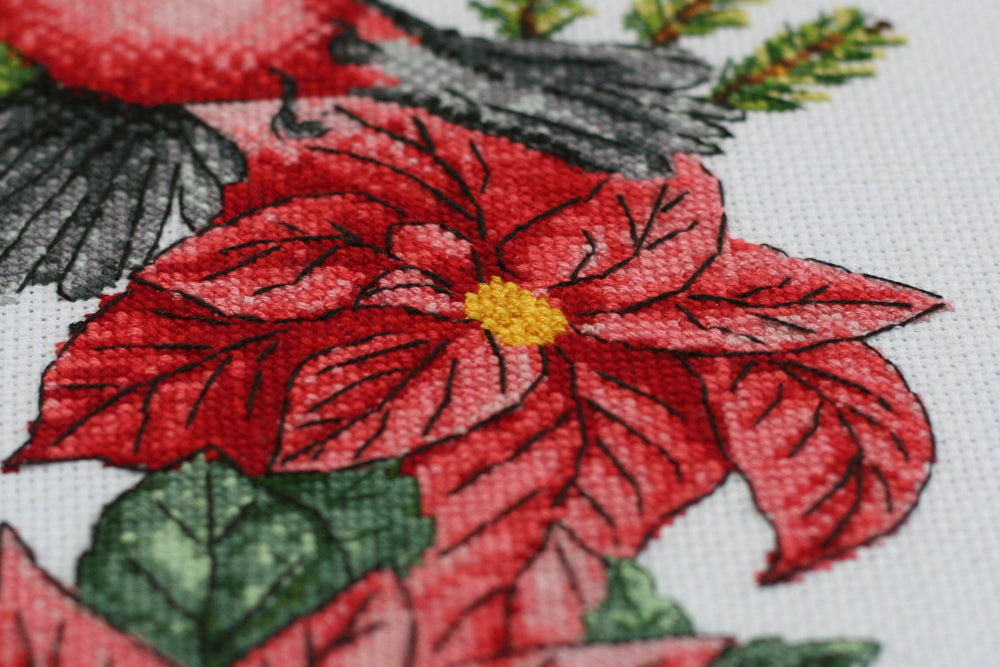Cross stitch kit New Year wreath Size: 9.8"×10.6" (25x27 cm)