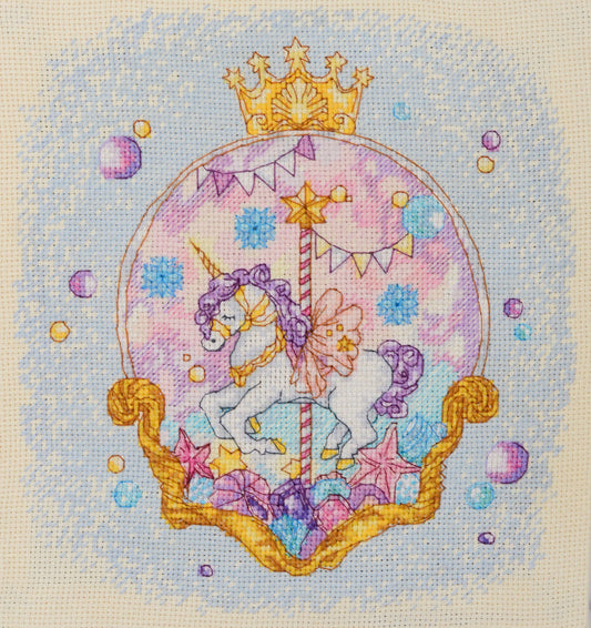 Cross stitch kit Carousel Size: 7.9"×9" (20x23 cm)