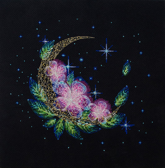 Cross stitch kit Moon light Size: 11.4"×11.4" (29x29 cm)