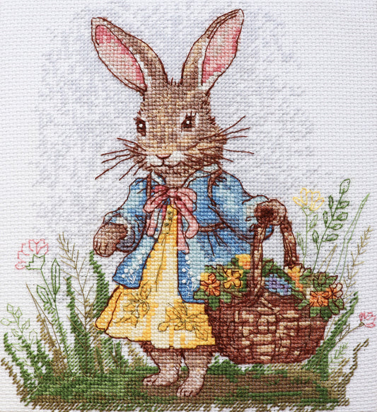 Cross stitch kit Rabbit Size: 7.1"×7.9" (18x20 cm)