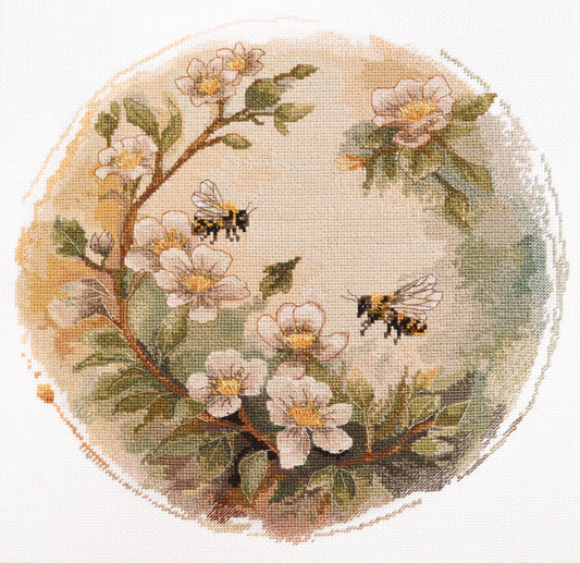 Cross stitch kit Honey colors Size: 9.4"×9.4" (24x24 cm)