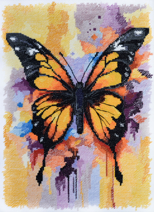 Cross stitch kit Butterfly Size: 8.66"×12.6" (22x32 cm)