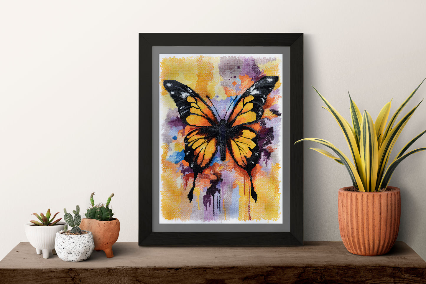 Cross stitch kit Butterfly Size: 8.66"×12.6" (22x32 cm)