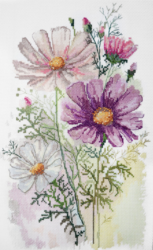 Cross stitch kit Flowers Size: 7.9"×12.6" (20x32 cm)