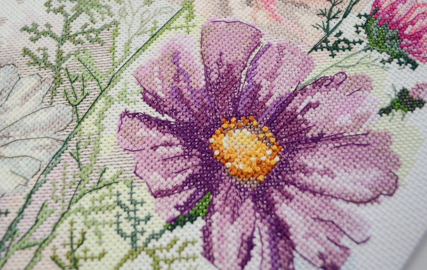 Cross stitch kit Flowers Size: 7.9"×12.6" (20x32 cm)