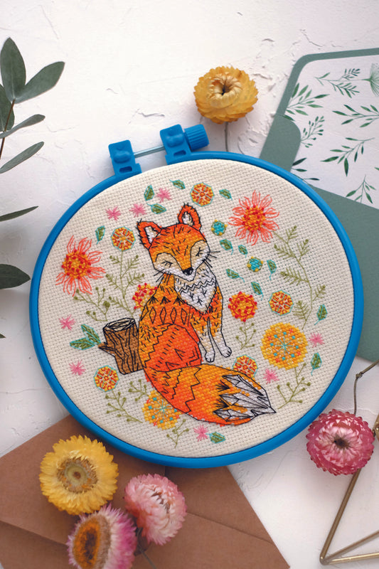 Cross stitch kit Fox-3 Size: 5.9"×5.9" (15x15 cm)