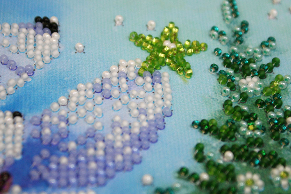 Mini bead embroidery kit Bears Size: 5.9"×5.9" (15×15 сm)