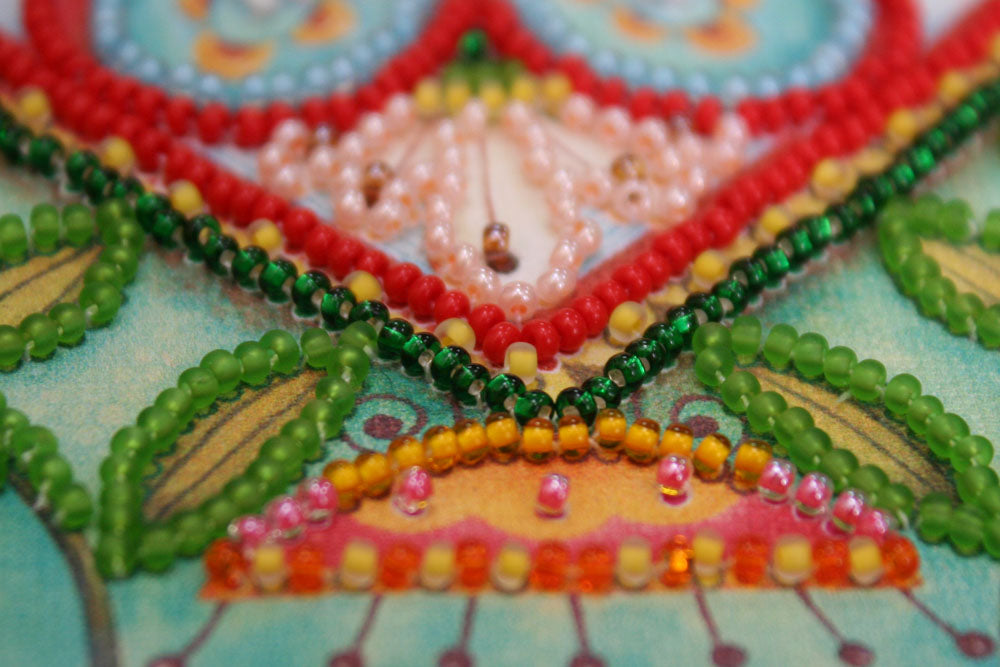 Mini Bead embroidery kit Heart Size: 5.9"×5.9" (15×15 сm)