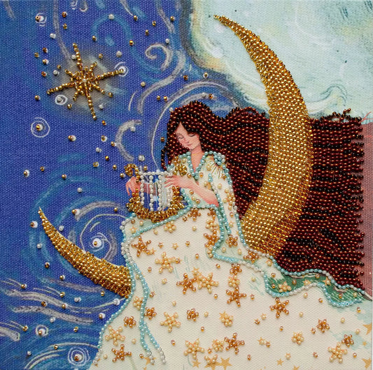 Bead embroidery kit Girl Andromeda Size: 7.9"×7.9" (20×20 cm)