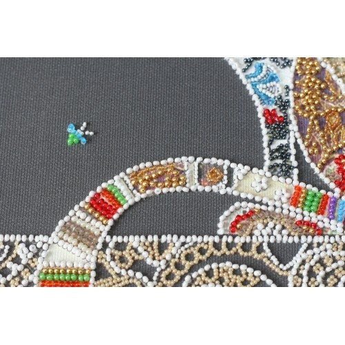 Bead embroidery kit Cat Size: 9.8"×15.3" (25×35 cm)