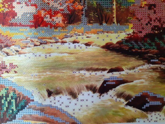 Bead embroidery kit Autumn palette Size: 9.6"×14.8" (24.5×37.5 cm)