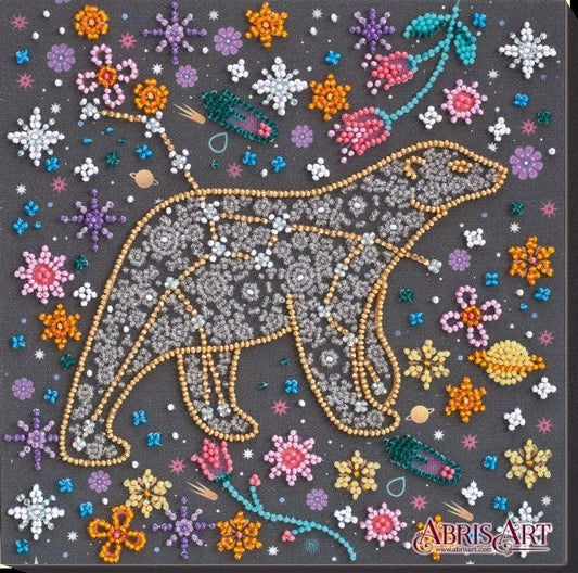 Bead embroidery kit Under a happy star Size: 7.9"×7.9" (20x20 cm)