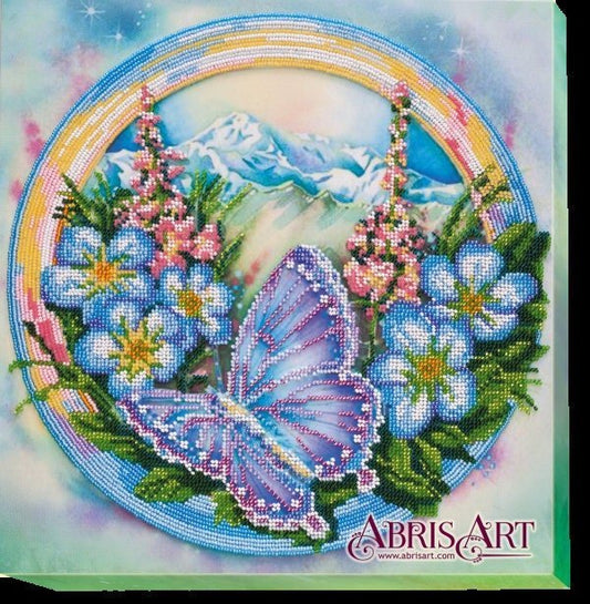 Bead embroidery kit Butterfly Size: 11.8"×12.4" (30x31.5 cm)