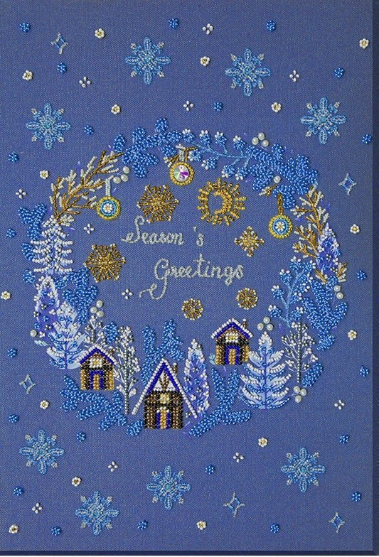 Bead embroidery kit Christmas motif Size: 10.2"×14.5" (26×37 cm)