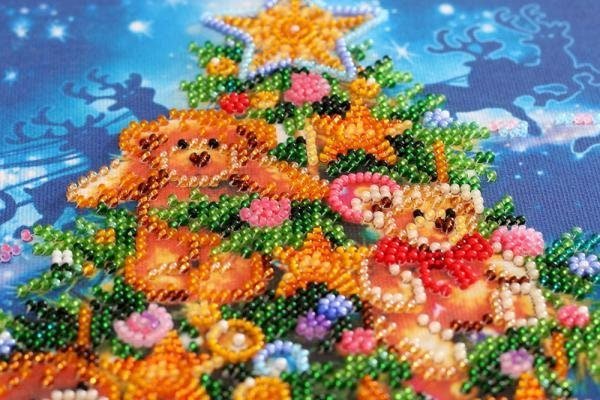 Bead embroidery kit Christmas tree Size: 11.0"×16.5" (30×42 cm)