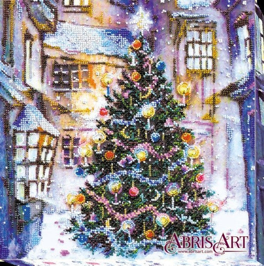 Bead embroidery kit Christmas tree Size: 11.8"×11.8" (30×30 cm)