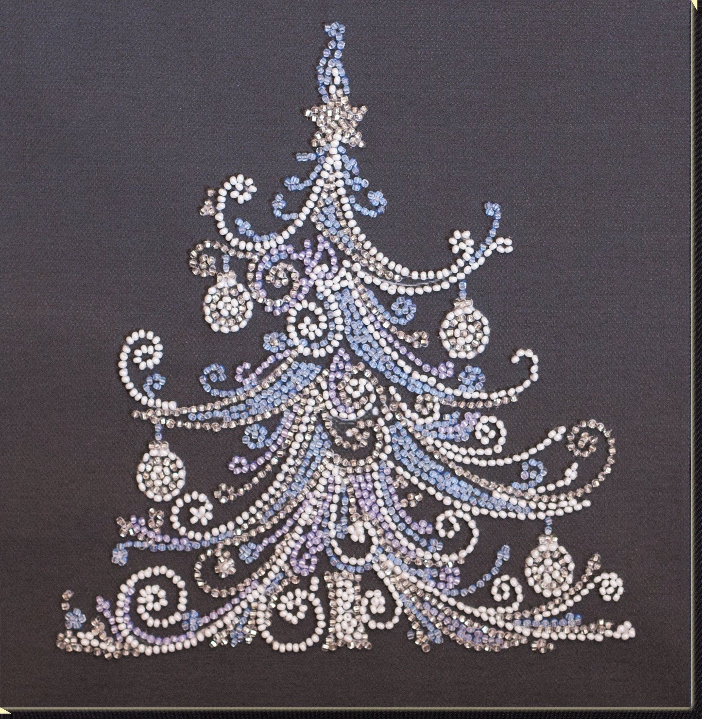 Bead embroidery kit Christmas tree Size: 7.9"×7.9" (20×20 cm)