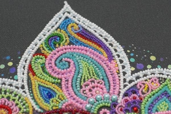 Bead embroidery kit Lotus Size: 11.8"×14.6" (30×37 cm)