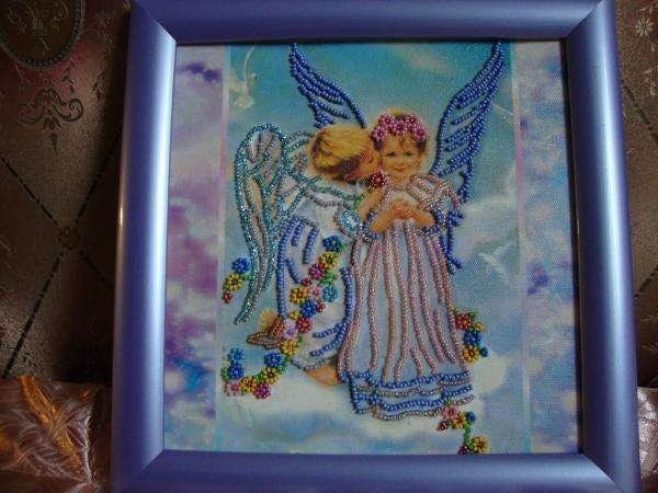 Bead embroidery kit Cupids Size: 7.9"×7.9" (20x20 cm)