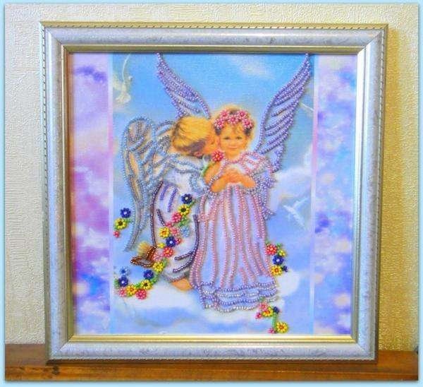 Bead embroidery kit Cupids Size: 7.9"×7.9" (20x20 cm)