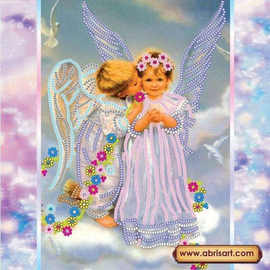 Bead embroidery kit Cupids Size: 7.9"×7.9" (20x20 cm)