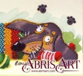 Bead embroidery kit Dog Dachshund Size: 6"×14.1" (15×36 cm)