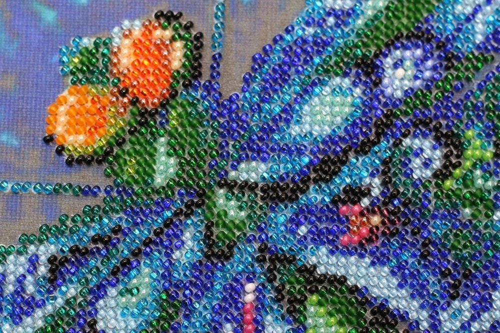 Bead embroidery kit Dragonfly Size: 11.8"×11.8" (30×30 cm)