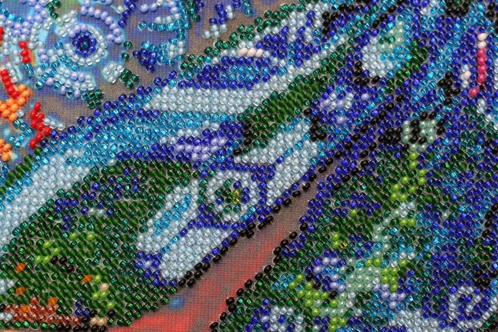 Bead embroidery kit Dragonfly Size: 11.8"×11.8" (30×30 cm)