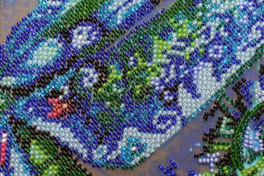 Bead embroidery kit Dragonfly Size: 11.8"×11.8" (30×30 cm)