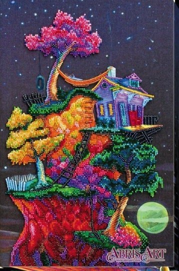 Bead embroidery kit Dreams under the Stars Size: 9.8"×15" (25x38 cm)