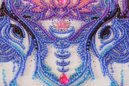 Bead embroidery kit Elephant Size: 14.9"×15.7" (38×40 cm)