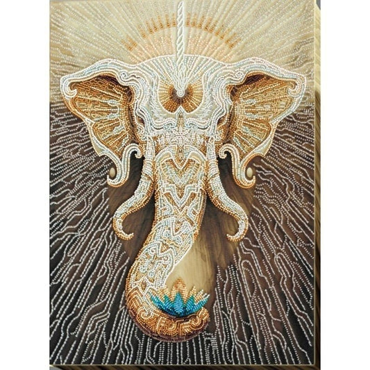 Bead embroidery kit Elephant Size: 12.2"×16.9" (31×43 cm)