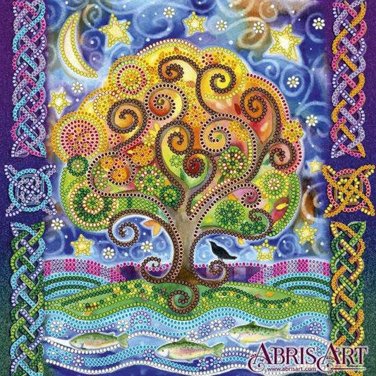 Bead embroidery kit Fairy tree Size: 7.9"×7.9" (20x20 cm)