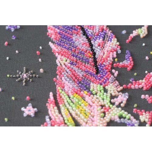 Bead embroidery kit Feather Size: 7.8"×15.3" (20×35 cm)
