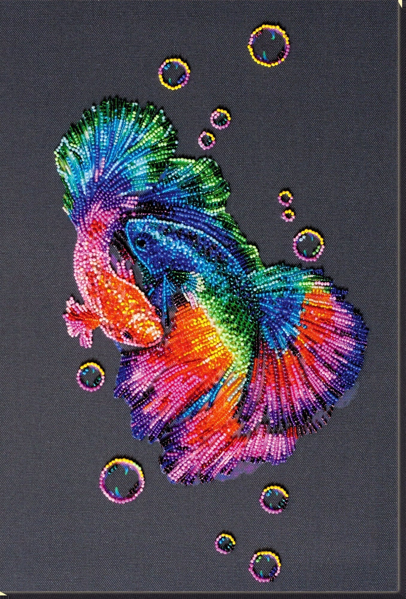 Bead embroidery kit Fish Size: 11.4"×16.1" (29×41 cm)