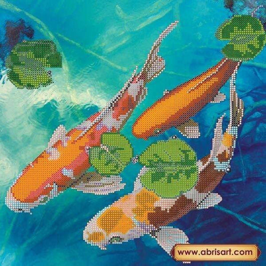 Bead embroidery kit Fish Size: 11.8"×11.8" (30×30 cm)