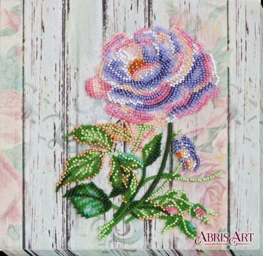 Bead embroidery kit Rose Size: 7.9"×7.9" (20x20 cm)