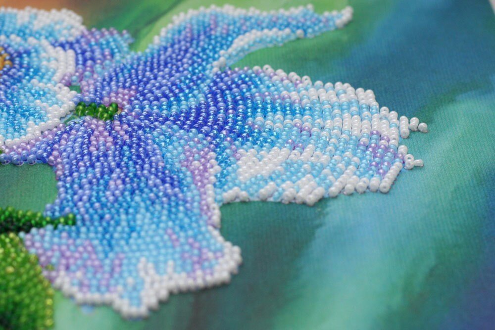 Bead embroidery kit Flowers Size: 11.8"×11.8" (30×30 cm)