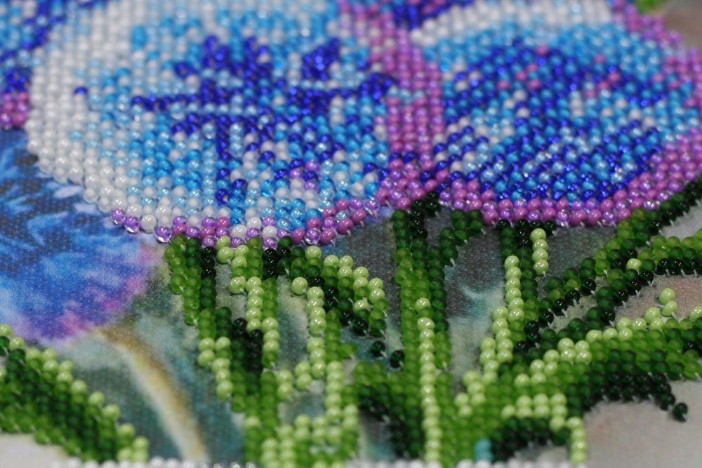 Bead embroidery kit Flowers Size: 11.8"×15.7" (30×42 cm)