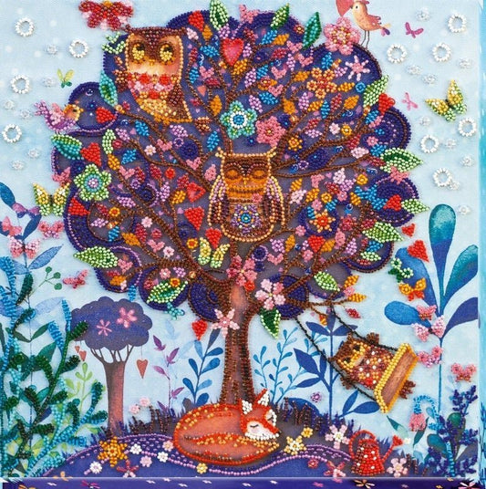 Bead embroidery kit Fox dream Size: 11.8"×11.8" (30×30 cm)