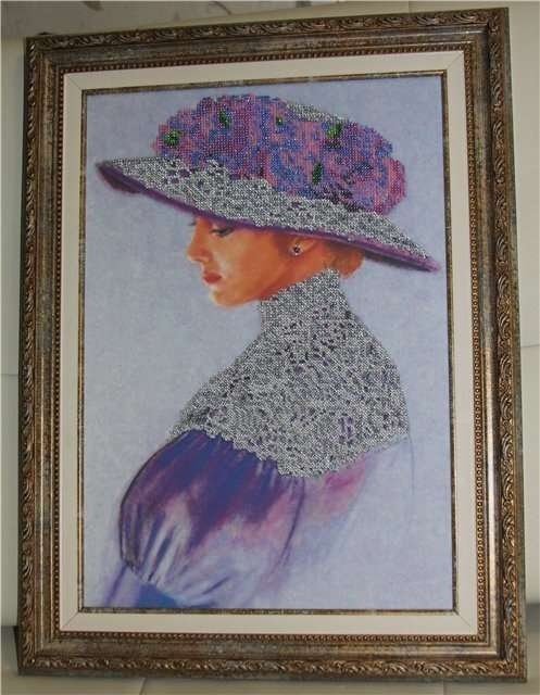 Bead embroidery kit Violet Size: 11"×15.7" (28x40 сm)